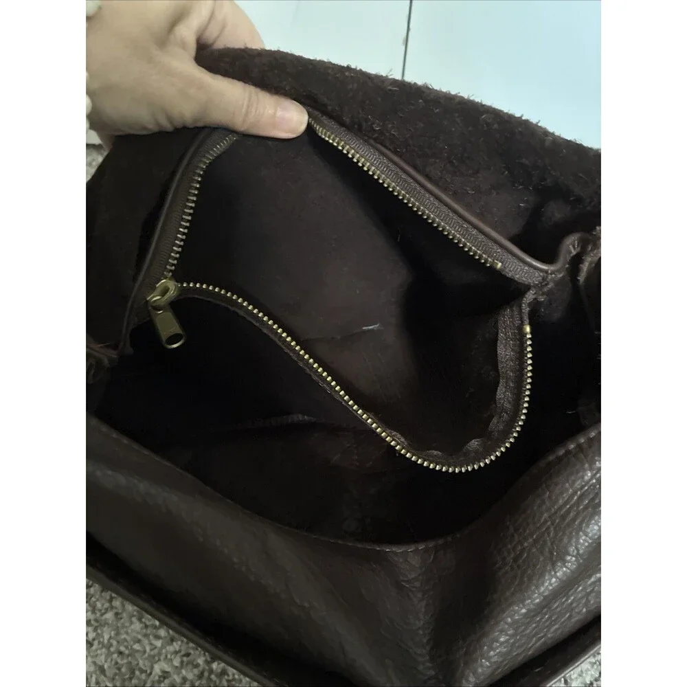 Vintage Romag Leather Messenger Shoulder Bag Brown